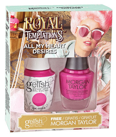 Gelish Gel Polish & Morgan Taylor Nail Lacquer, 1110296, Royal Temptations Collection, All My Heart Desires, 0.5oz KK