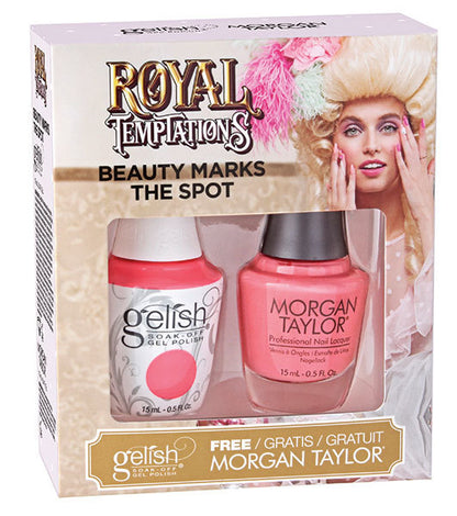 Gelish Gel Polish & Morgan Taylor Nail Lacquer, 1110297, Royal Temptations Collection, Beauty Marks The Spot, 0.5oz KK