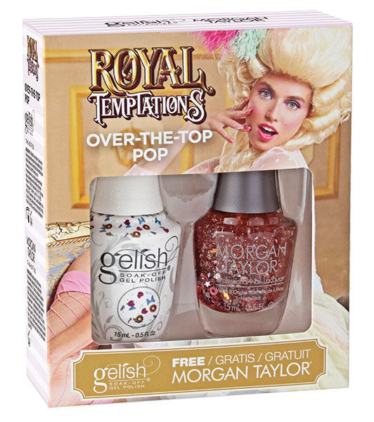 Gelish Gel Polish & Morgan Taylor Nail Lacquer, 1110299, Royal Temptations Collection, Over The Top Pop, 0.5oz KK