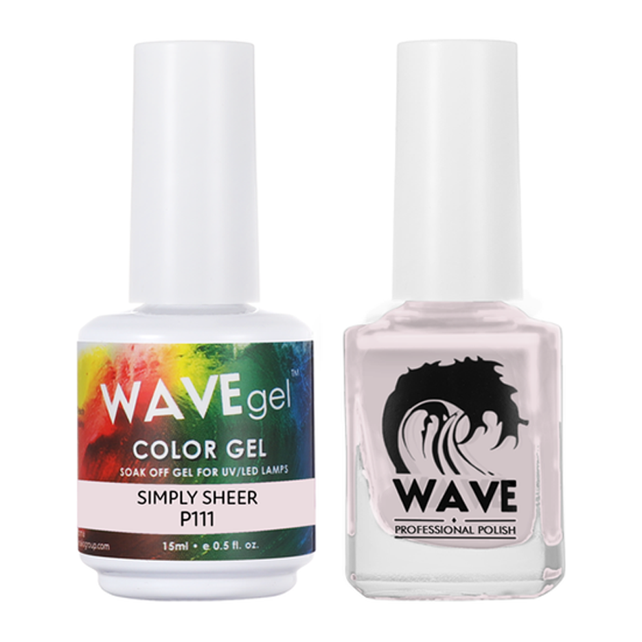 Wave Gel Nail Lacquer + Gel Polish, Simplicity Collection, 111, Simply Sheer, 0.5oz