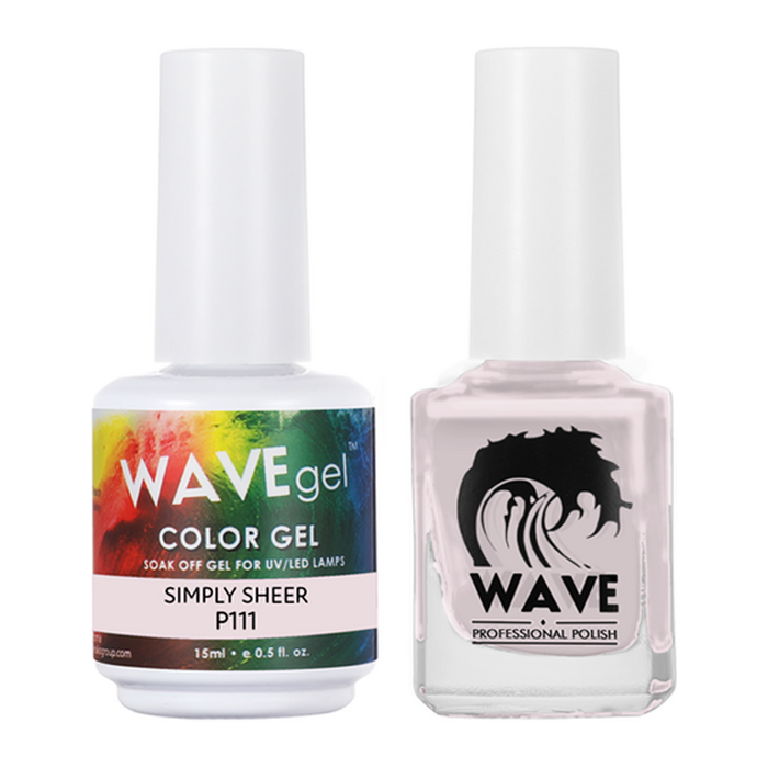 Wave Gel Nail Lacquer + Gel Polish, Simplicity Collection, 111, Simply Sheer, 0.5oz