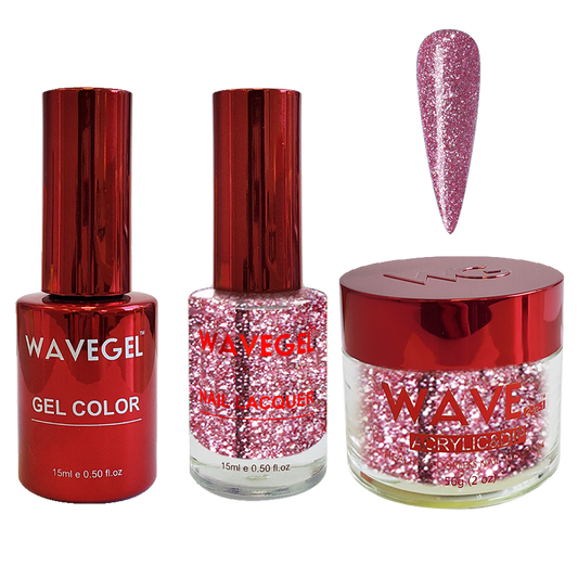 Wave Gel 4in1 Dipping Powder + Gel Polish + Nail Lacquer, QUEEN Collection, 112, Pink Galore