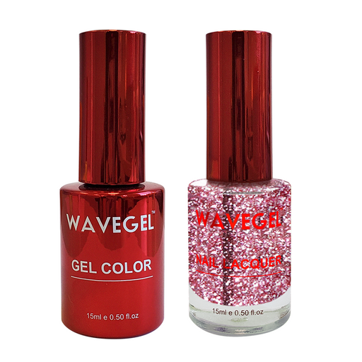 Wave Gel Nail Lacquer + Gel Polish, QUEEN Collection, 112, Pink Galore, 0.5oz