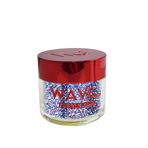 Wave Gel Acrylic/Dipping Powder, QUEEN Collection, 113, Blue Sparkle, 2oz