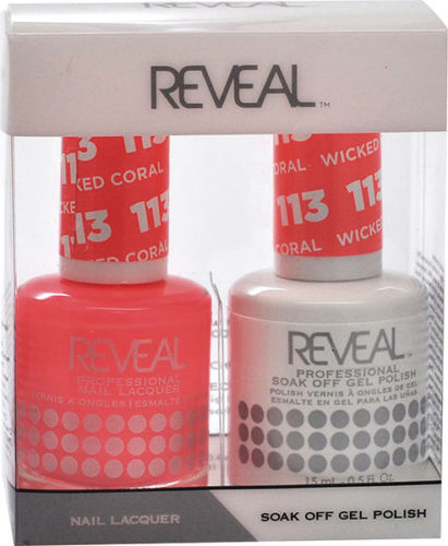 Reveal Gel Polish + Nail Lacquer, 113, Wicked Coral, 0.5oz OK0311VD