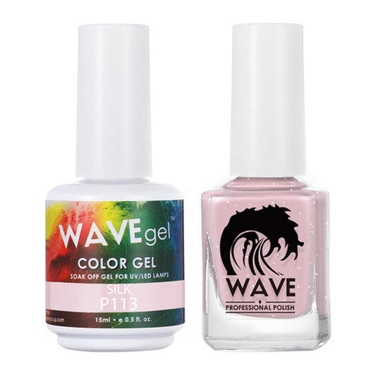 Wave Gel Nail Lacquer + Gel Polish, Simplicity Collection, 113, Silk, 0.5oz