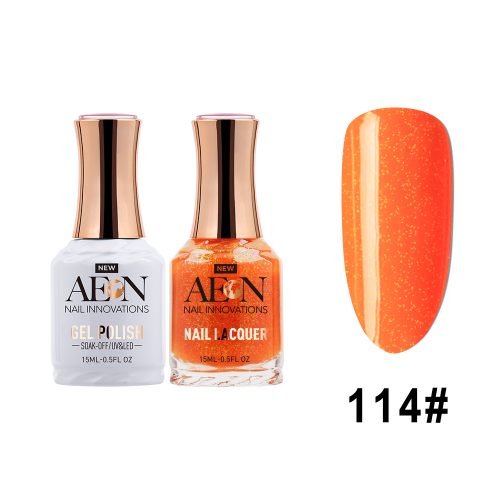 AEON Gel Polish + Nail Lacquer, 114, Flamin Hot Summer, 0.5oz OK0326LK
