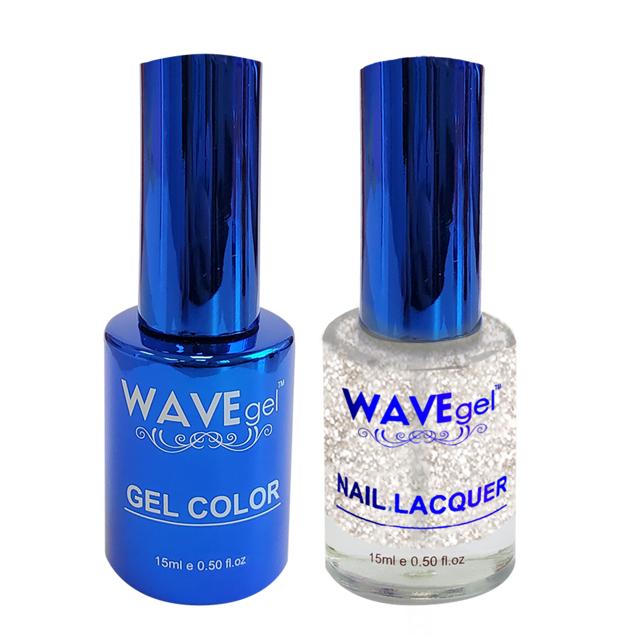 Wave Gel Nail Lacquer + Gel Polish, ROYAL Collection, 114, Sparkling White, 0.5oz