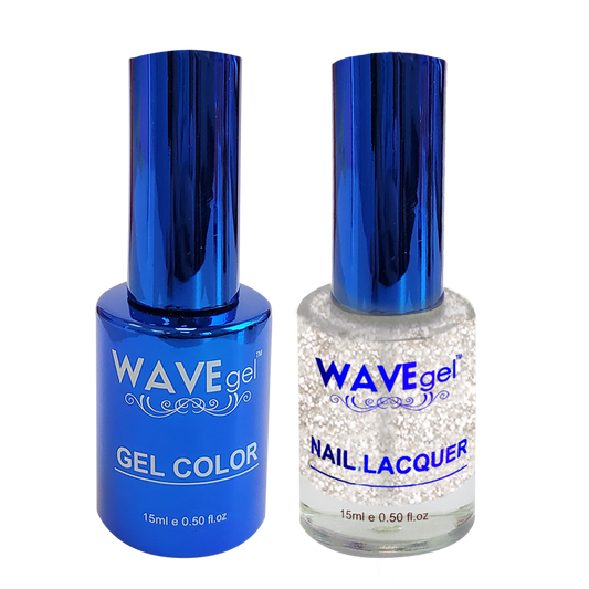 Wave Gel Nail Lacquer + Gel Polish, ROYAL Collection, 114, Sparkling White, 0.5oz