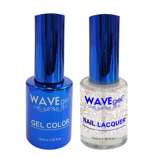 Wave Gel Nail Lacquer + Gel Polish, ROYAL Collection, 114, Sparkling White, 0.5oz