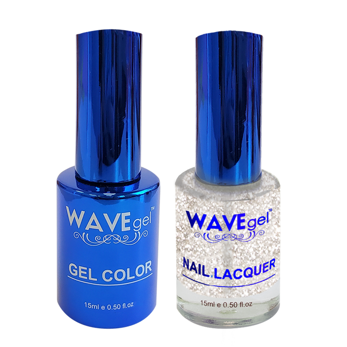Wave Gel Nail Lacquer + Gel Polish, ROYAL Collection, 114, Sparkling White, 0.5oz