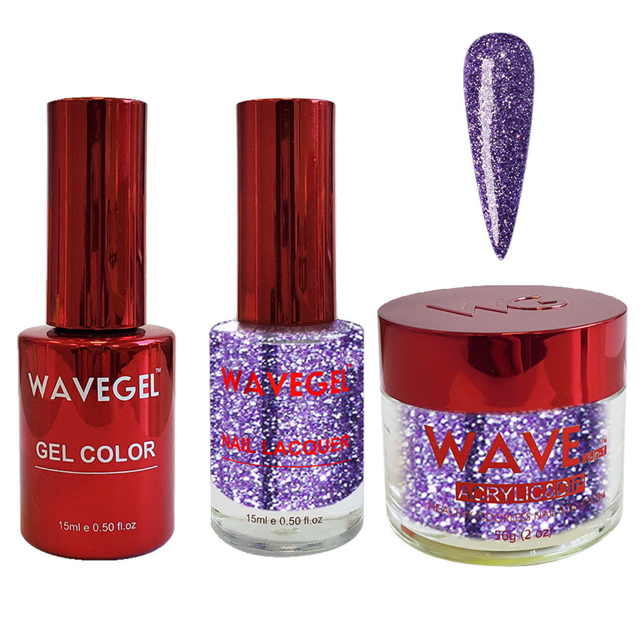 Wave Gel 4in1 Dipping Powder + Gel Polish + Nail Lacquer, QUEEN Collection, 114, Royalty Rules