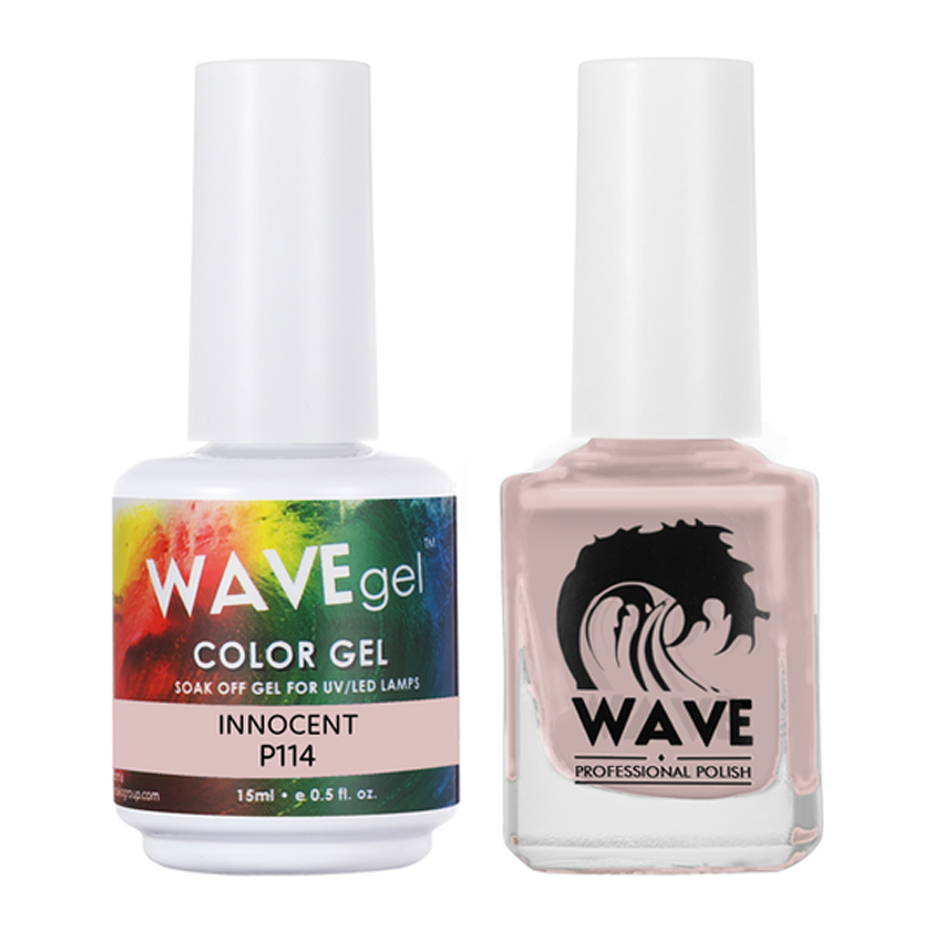 Wave Gel Nail Lacquer + Gel Polish, Simplicity Collection, 114, Innocent, 0.5oz