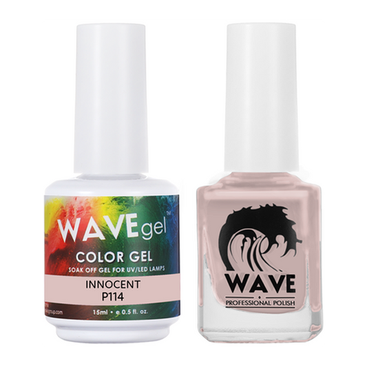 Wave Gel Nail Lacquer + Gel Polish, Simplicity Collection, 114, Innocent, 0.5oz