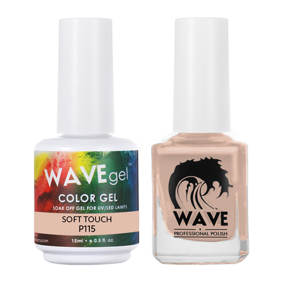 Wave Gel Nail Lacquer + Gel Polish, Simplicity Collection, 115, Soft Touch, 0.5oz