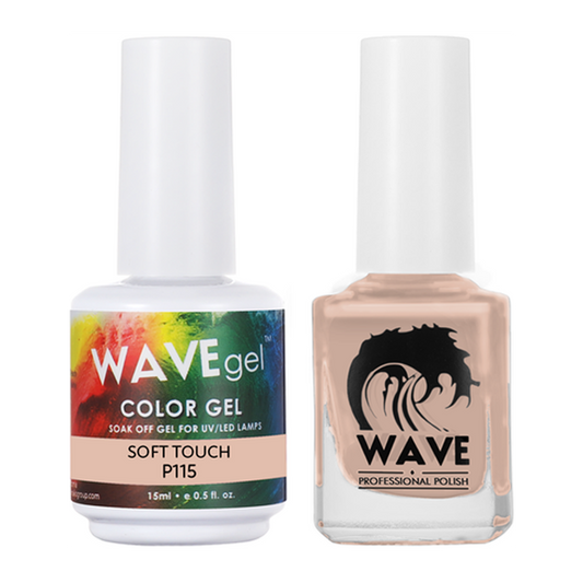 Wave Gel Nail Lacquer + Gel Polish, Simplicity Collection, 115, Soft Touch, 0.5oz