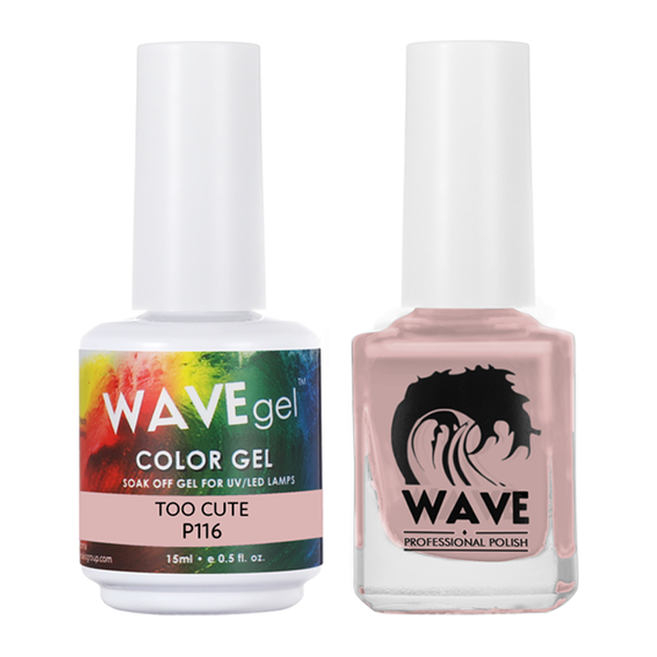 Wave Gel Nail Lacquer + Gel Polish, Simplicity Collection, 116, Too Cute, 0.5oz