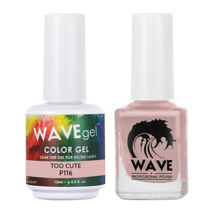Wave Gel Nail Lacquer + Gel Polish, Simplicity Collection, 116, Too Cute, 0.5oz