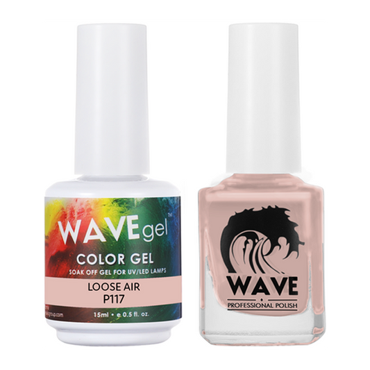 Wave Gel Nail Lacquer + Gel Polish, Simplicity Collection, 117, Loose Air, 0.5oz