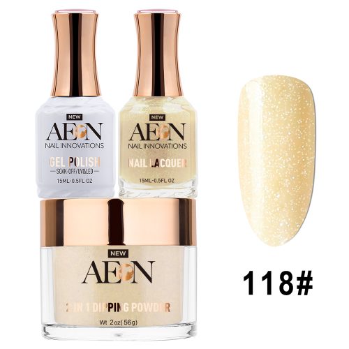 AEON 3in1 Dipping Powder + Gel Polish + Nail Lacquer, 118, Glitz & Glimmer OK0327LK