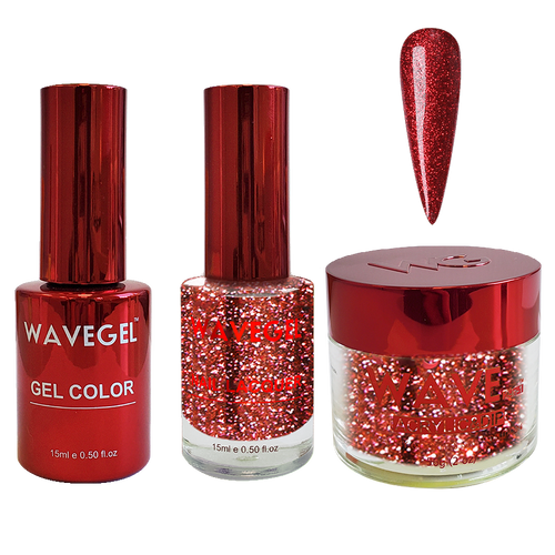 Wave Gel 4in1 Dipping Powder + Gel Polish + Nail Lacquer, QUEEN Collection, 118, Deep Maroon