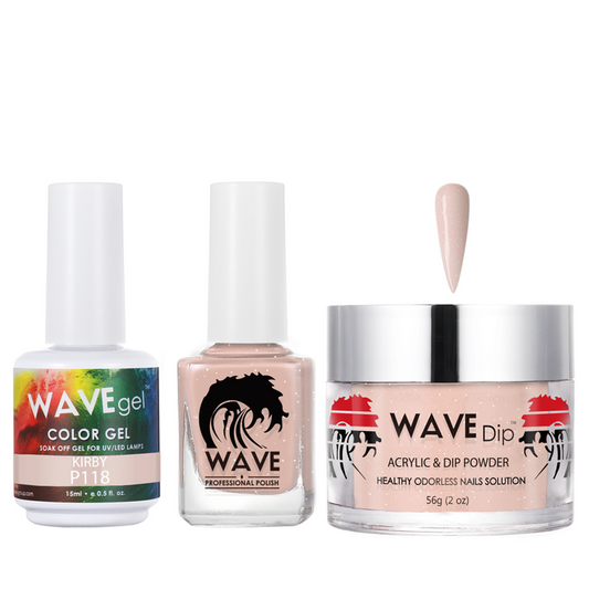 Wave Gel 4in1 Acrylic/Dipping Powder + Gel Polish + Nail Lacquer, SIMPLICITY Collection, 118, Kirby