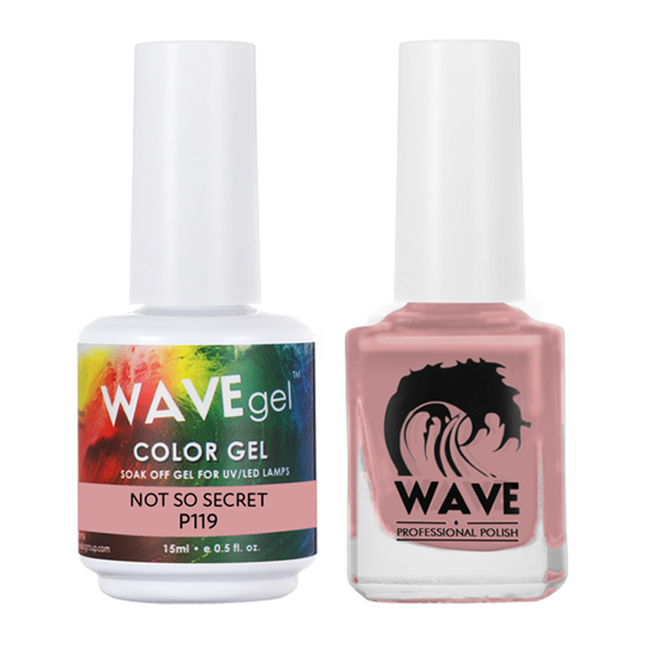 Wave Gel Nail Lacquer + Gel Polish, Simplicity Collection, 119, Not So Secret, 0.5oz