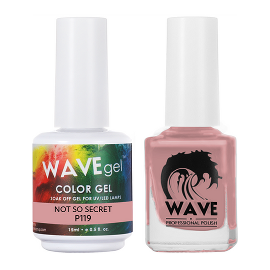 Wave Gel Nail Lacquer + Gel Polish, Simplicity Collection, 119, Not So Secret, 0.5oz