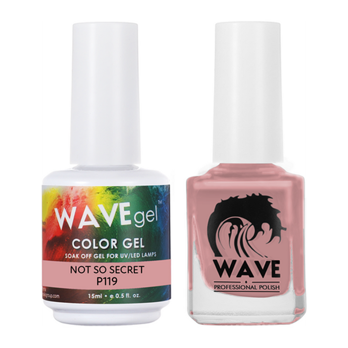 Wave Gel Nail Lacquer + Gel Polish, Simplicity Collection, 119, Not So Secret, 0.5oz