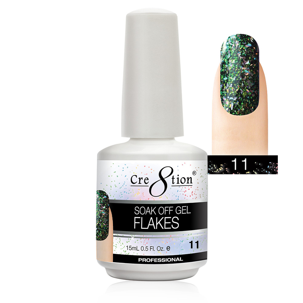 Cre8tion Flakes Gel Polish, 0916-1641, 0.5oz, 11 KK0924