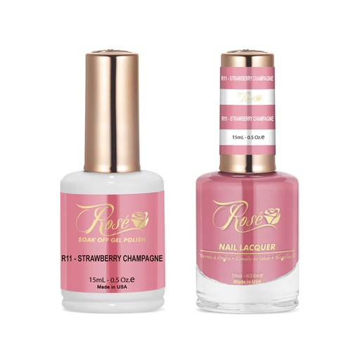 Rose Gel Polish And Nail Lacquer, 011, Strawberry Champagne, 0.5oz