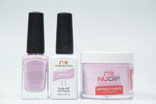NuRevolution 3in1 Dipping Powder + Gel Polish + Nail Lacquer, 011, Lilac Love OK1129
