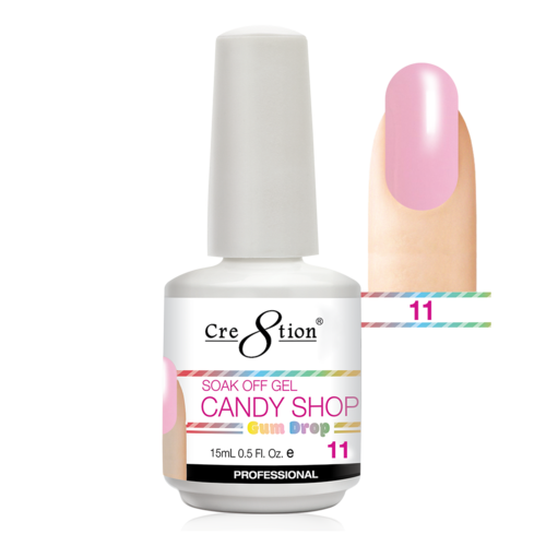 Cre8tion Candy Shop Gum Drop Gel Polish, 0916-0508, 0.5oz, 11 KK1130