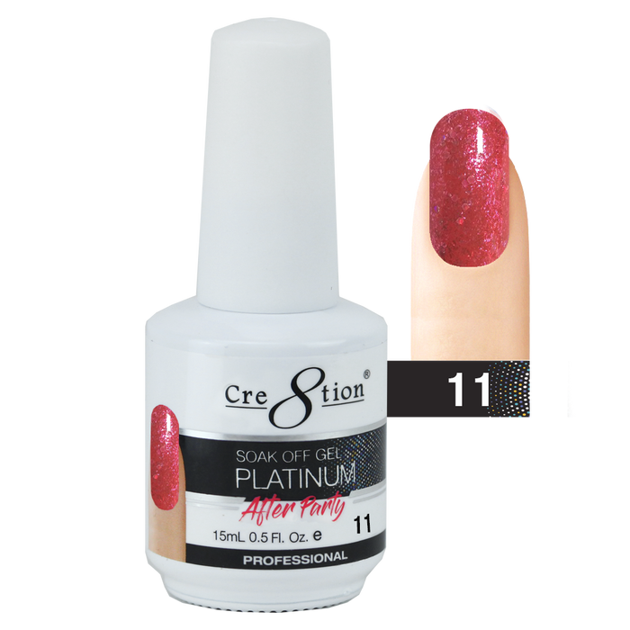 Cre8tion Platinum After Party Gel Polish, 11, 0916-0654, 0.5oz