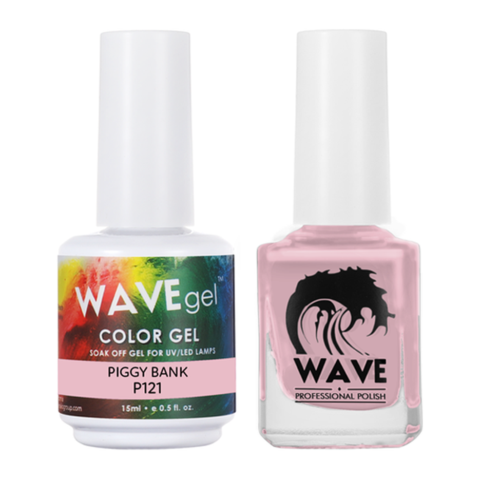 Wave Gel Nail Lacquer + Gel Polish, Simplicity Collection, 121, Piggy Bank, 0.5oz