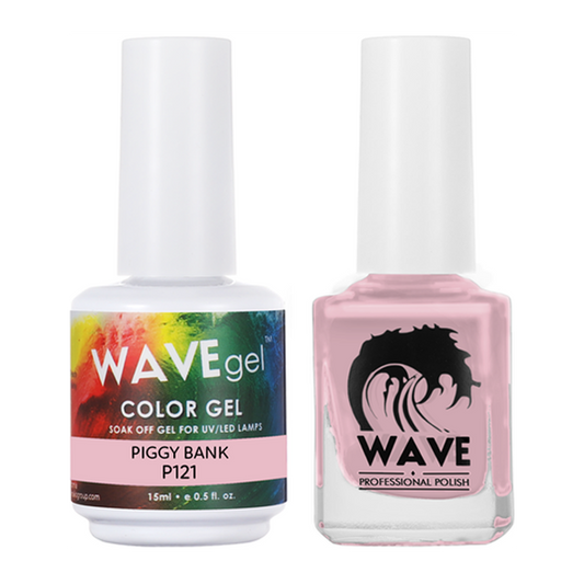 Wave Gel Nail Lacquer + Gel Polish, Simplicity Collection, 121, Piggy Bank, 0.5oz