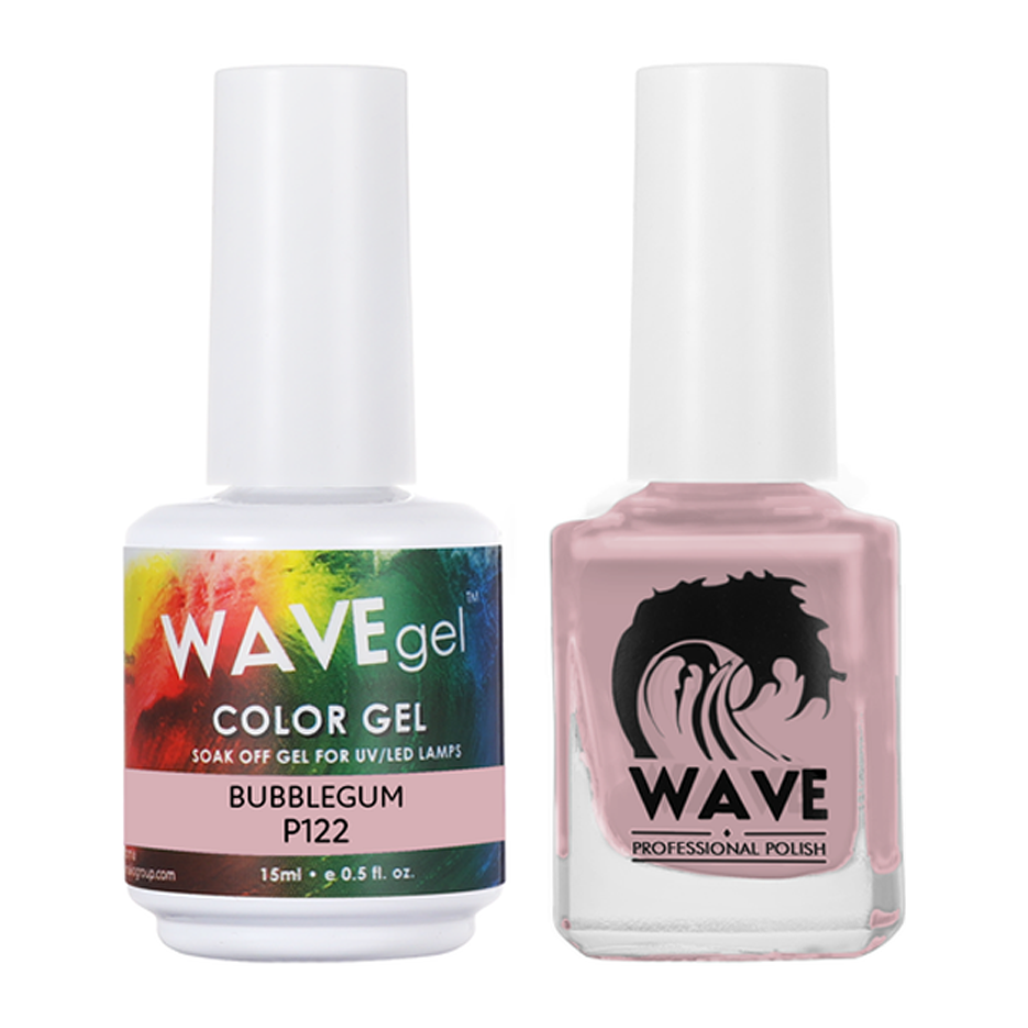 Wave Gel Nail Lacquer + Gel Polish, Simplicity Collection, 122, Bubblegum, 0.5oz