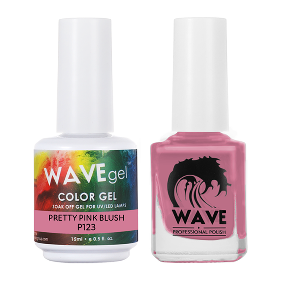 Wave Gel Nail Lacquer + Gel Polish, Simplicity Collection, 123, Pretty Pink Blush, 0.5oz