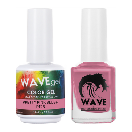 Wave Gel Nail Lacquer + Gel Polish, Simplicity Collection, 123, Pretty Pink Blush, 0.5oz