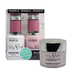 Cre8tion 3in1 Dipping Powder + Gel Polish + Nail Lacquer, 126, Romantic, 3104-0726 OK0117VD