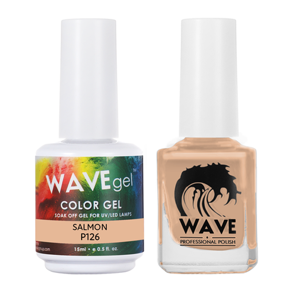 Wave Gel Nail Lacquer + Gel Polish, Simplicity Collection, 126, Salmon, 0.5oz