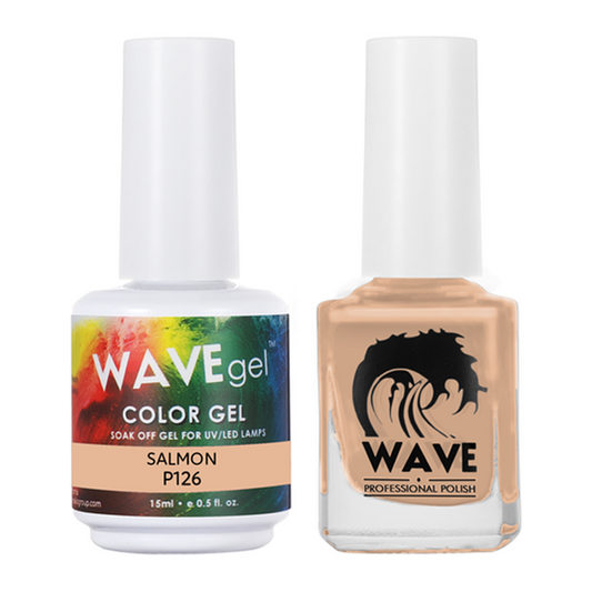 Wave Gel Nail Lacquer + Gel Polish, Simplicity Collection, 126, Salmon, 0.5oz