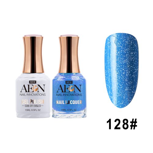 AEON Gel Polish + Nail Lacquer, 128, That Blue Me Away, 0.5oz OK0326LK