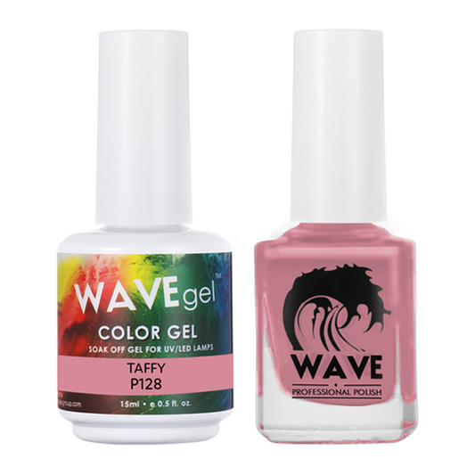 Wave Gel Nail Lacquer + Gel Polish, Simplicity Collection, 128, Taffy, 0.5oz