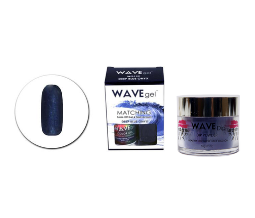 Wave Gel 3in1 Dipping Powder + Gel Polish + Nail Lacquer, 129, Deep Blue Onyx OK0603MD