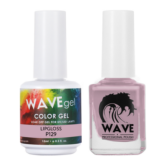 Wave Gel Nail Lacquer + Gel Polish, Simplicity Collection, 129, Lipgloss, 0.5oz