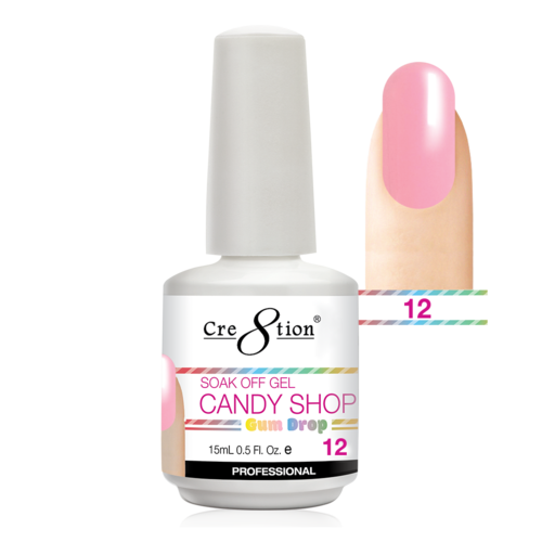 Cre8tion Candy Shop Gum Drop Gel Polish, 0916-0509, 0.5oz, 12 KK1130