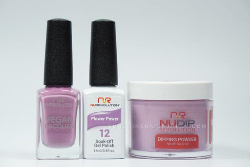 NuRevolution 3in1 Dipping Powder + Gel Polish + Nail Lacquer, 012, Flower Power OK1129