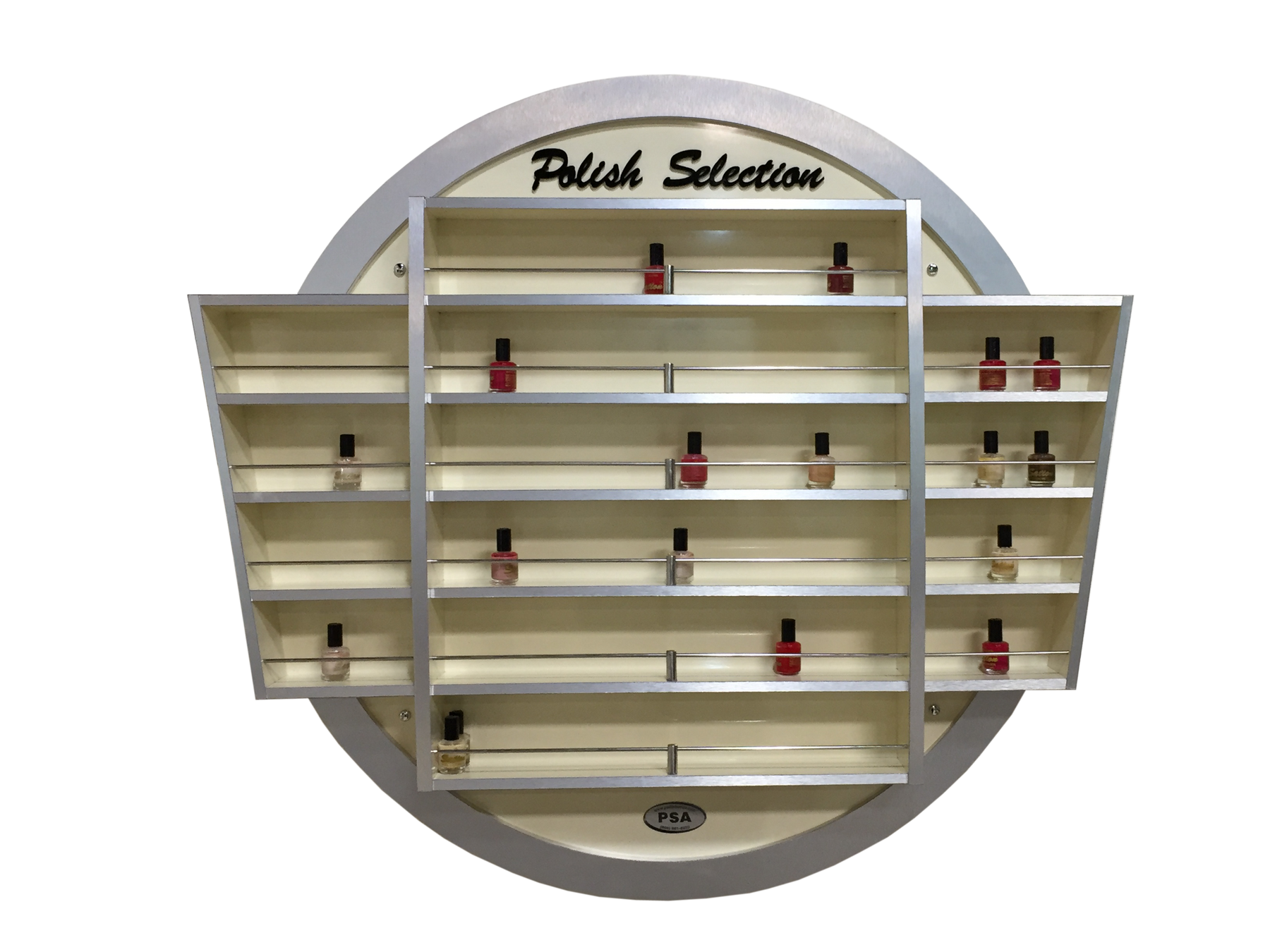 SPA Polish Display, Beige/Aluminum, PDC003-PU (NOT Included Shipping Charge)