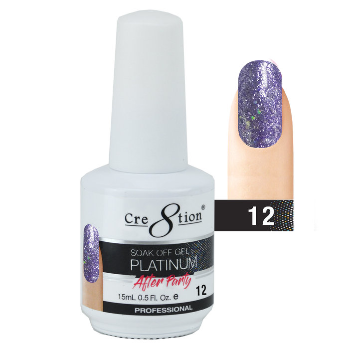 Cre8tion Platinum After Party Gel Polish, 12, 0916-0655, 0.5oz